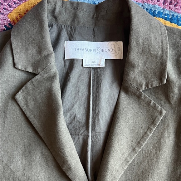 Treasure & Bond Olive Sarma Women's Cropped Blazer - Picture 5 of 11